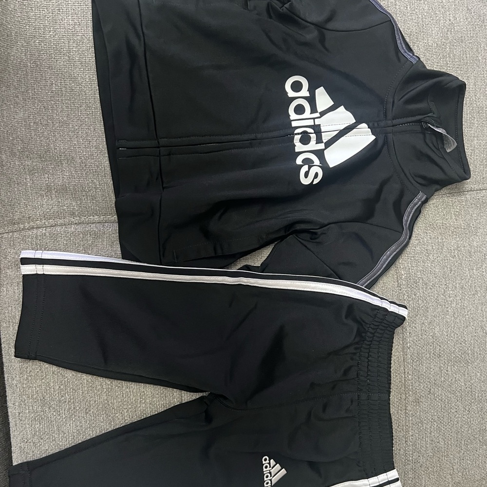 Adidas Black Sweatpants with White Stripes Relaxed Fit